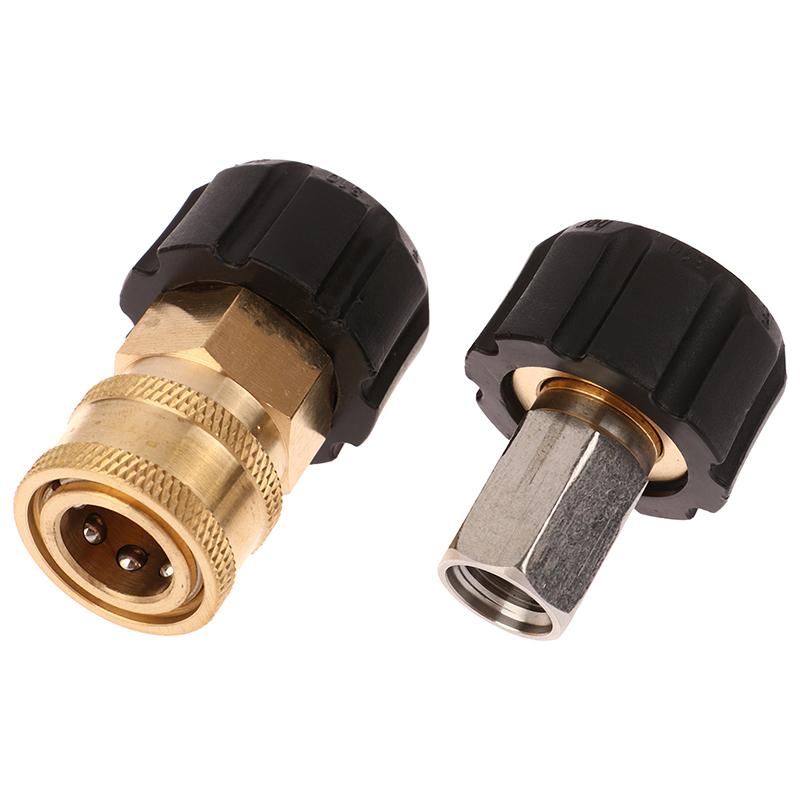 

M22 14 штекер на 1/4 3/8 M22 Мойка высокого давления Быстрый соединитель для пистолета-распылителя Палочка Копье Байонетный адаптер Мойка высокого давления Спрей