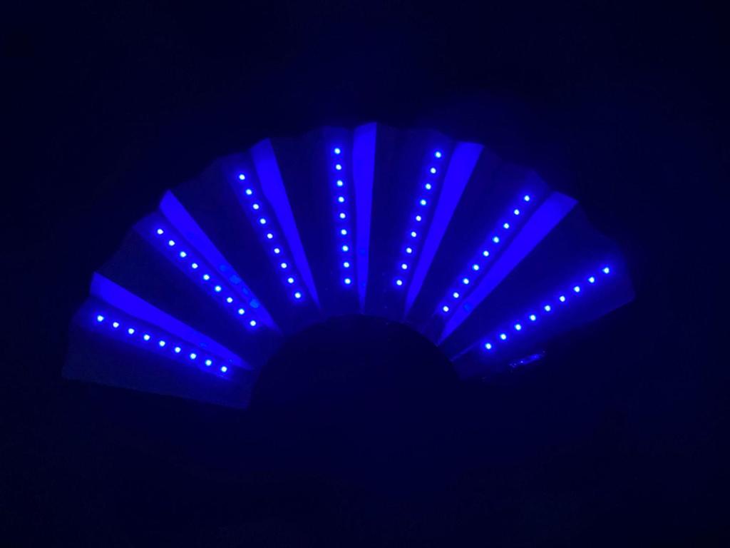 10-calowy LEDowy Wentylator Dyskotekowy - Składany, Świecący Rekwizyt Atmosferyczny do Klubów Nocnych i KTV