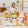Cute Baby Hat Series Bear Plush Toy Cat Rabbit Doll Pillow Children Comfort Doll Rag Doll