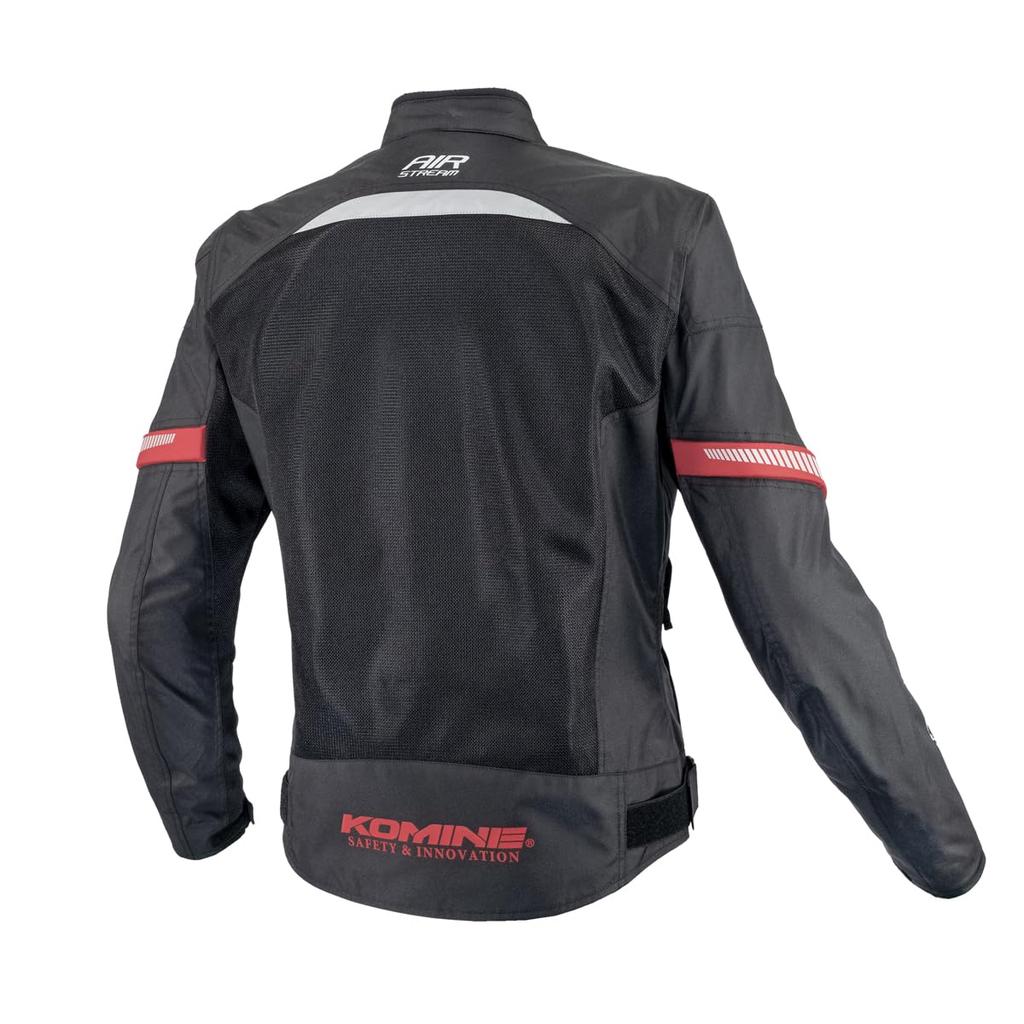 KOMINE 2025 Model JK-177 Enigmalite Half Mesh Jacket for Motorcycle Spring Summer CE Standard Protector Mesh Black Red L