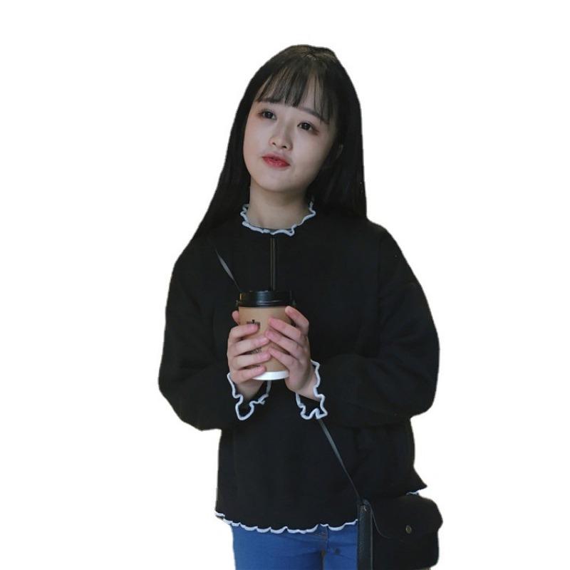 Autumn and Winter New Korean Style Japanese Soft Girl Loose Velvet Sweatshirt Female Pullover Student Velvet Sweater Top Sister Outfit