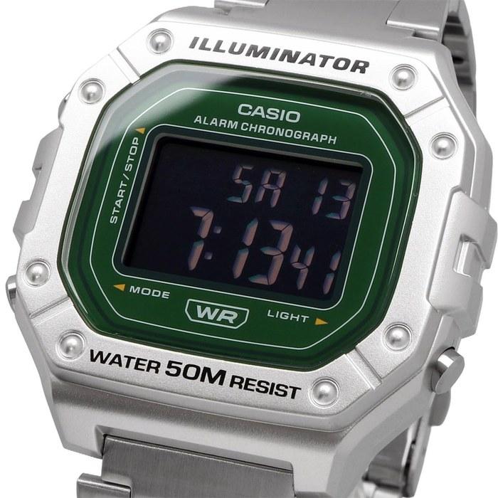 Casio Standard Digital Watch W-218HD-3AV (Silver/Green)
