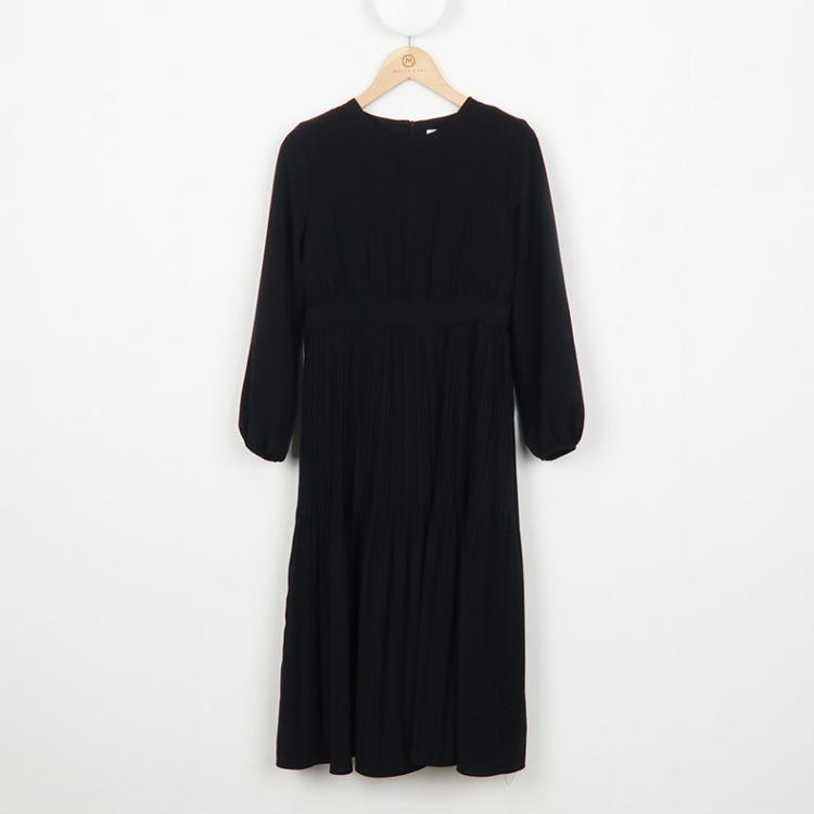 Early Autumn Elegant Lady High Waist Pleated Long Maxi Comfortable Dress Lightweight High Recognition Elegant with Flattering Chic Dress