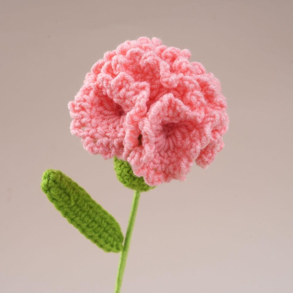 Creative Wool Carnation Bouquet Hand Crocheted Colorful Crocheted Flower Wool Woven Flower Girlfriends арбуз красный