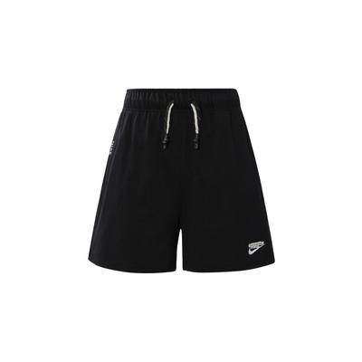Shorts de Malha com Logo Sólido, Cintura Elástica Respirável, Shorts Femininos Pretos DM6526-010