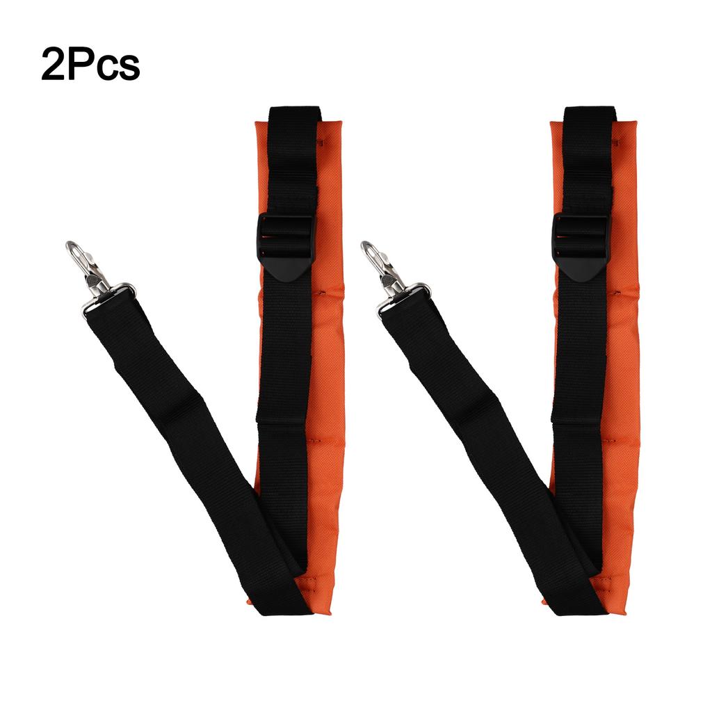 Brand New High Quality Practical Shoulder Strap Accessories 2pcs Nylon Adjustable Black+Orange Easy To Install