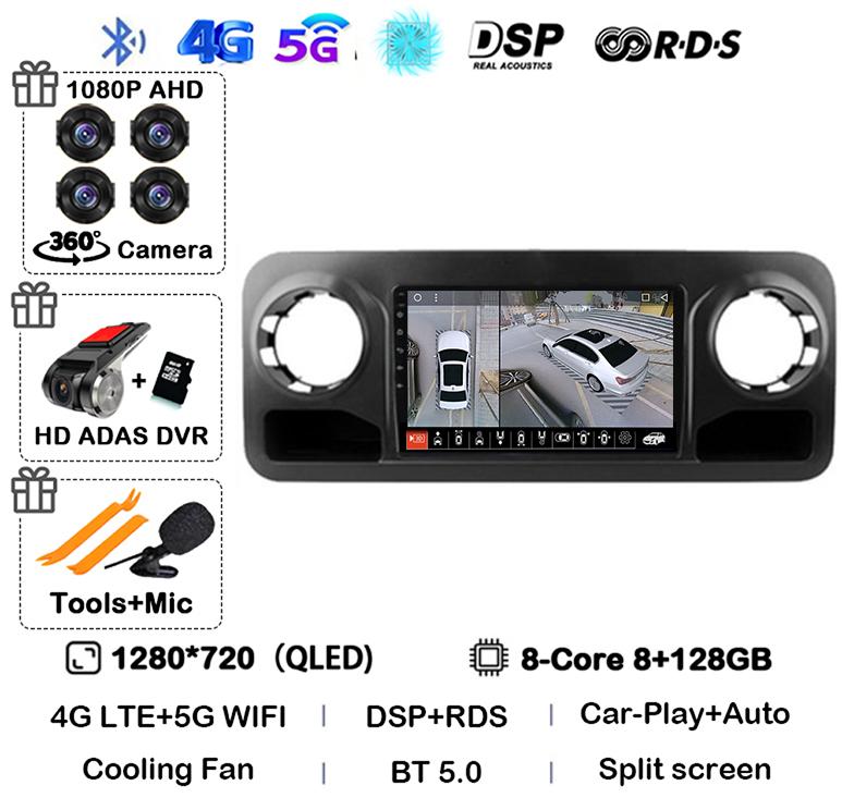 Android 14 Auto Carplay For Benz Sprinter 2018 2019 2020 2021 2022 Car Radio Multimedia Video Player Stereo GPS 4G WIFI Audio BT