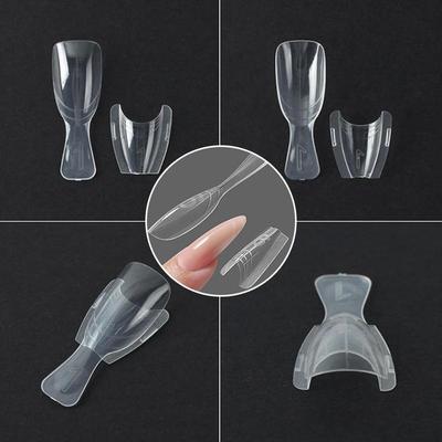 Sandwich Dual Nail Forms 240Pcs 15Size Extensions-Dual Forms Coffin Oval Almond Nail Forms Top Mold Bottom Mold Extensions