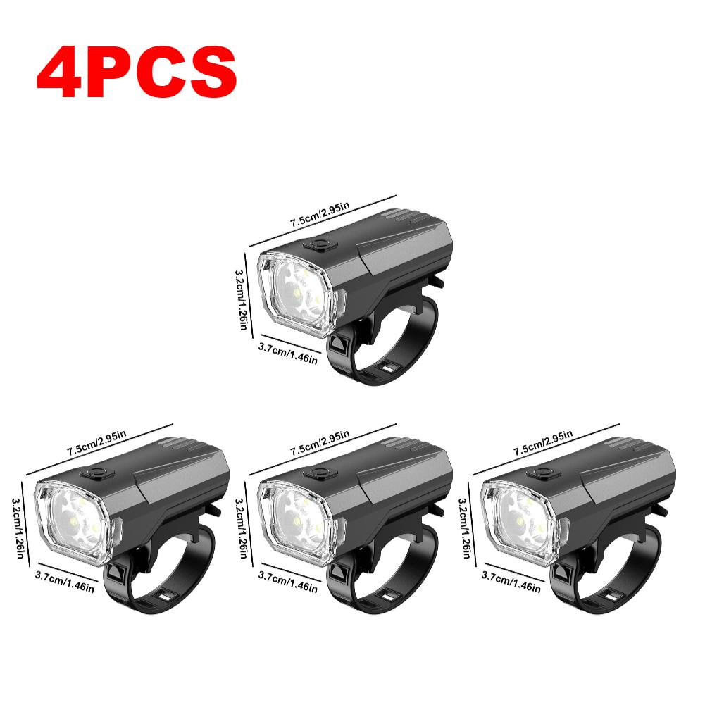 1-5PCS LED Bicycle Front Light Waterproof Headlight Night Safety Warning Lamp Rechargeable Bike Flashlight Cycling Accessories