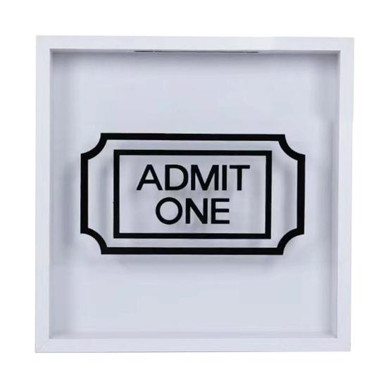 Travel Adventure Archive Shadow Box Square Ticket Stub Stamp Letter Photo Keepsake Storage Box with Slot Home Office Desktop Decoration