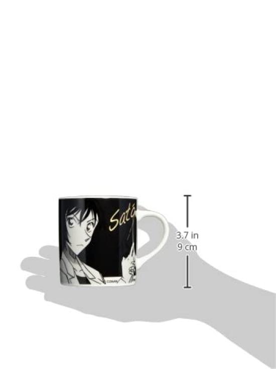 Kaneshotouki Detective Conan Made In 024178 Black Mug, Approx. 8cm, Monochrome, Sato, Japan,