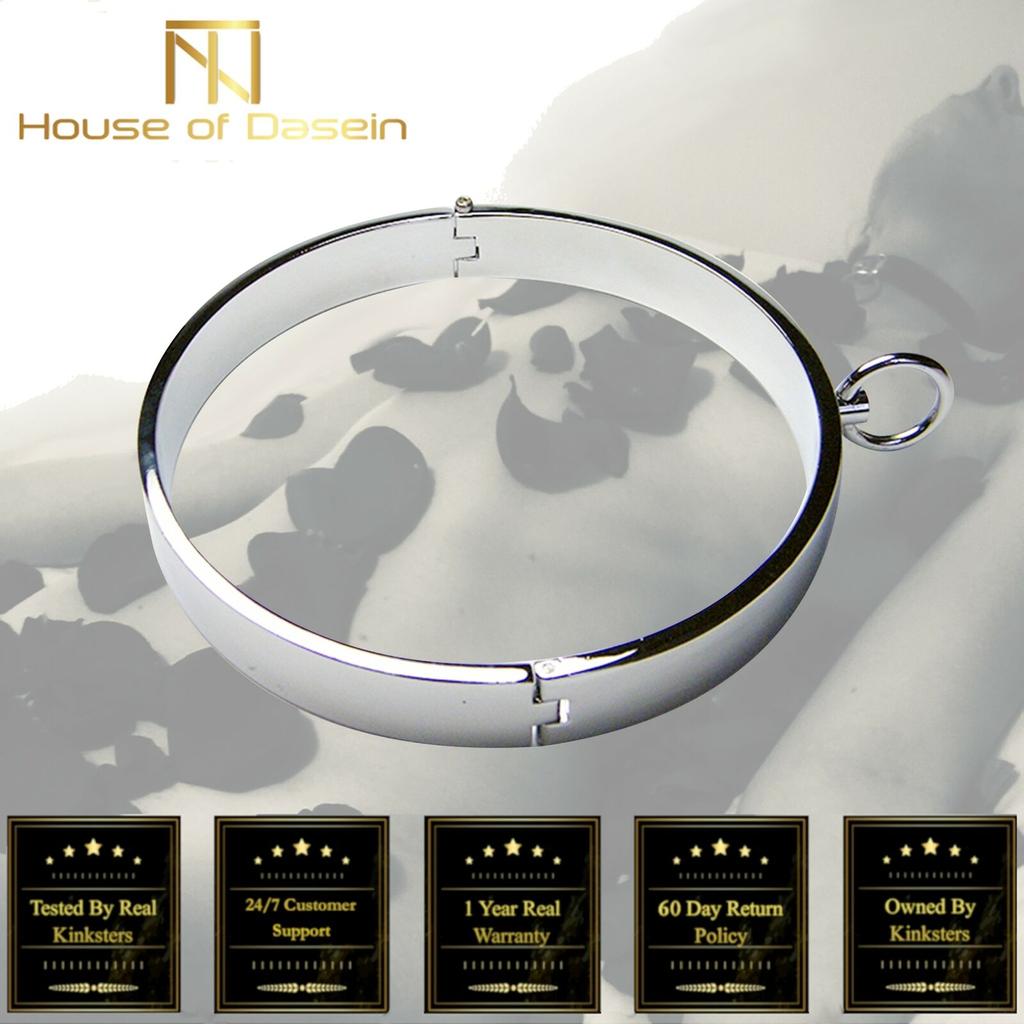 Stainless Steel Metal Collar Slave Play Neck Restraints Fetish Collars & Leashes