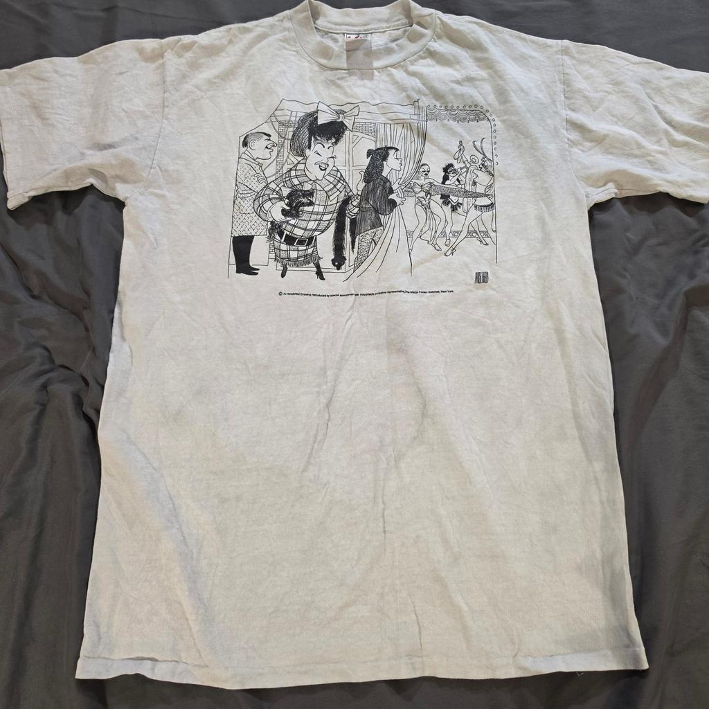 Vtg 90s Al Hirschfeld Margo Feiden Galleries Graphic T-Shirt XL White USA Made Unisex T-Shirt