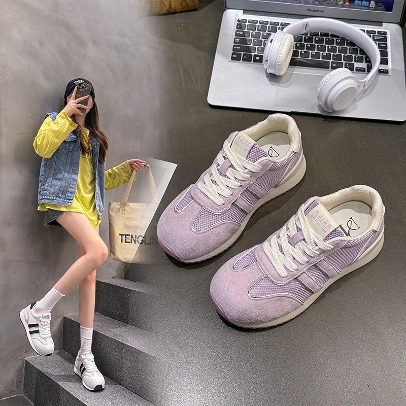 Thin Forrest Gump Shoes Women's 2025 Autumn New Thick-soled Heightened Mesh Breathable Casual Sports Shoes Lightweight Dad Shoes