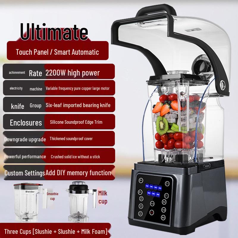 Commercial Soundproof Smoothie Machine: Automatic Ice Crusher, Shaver, Tea Brewer, Wall-Breaking Juicer for Milk Tea Shops.