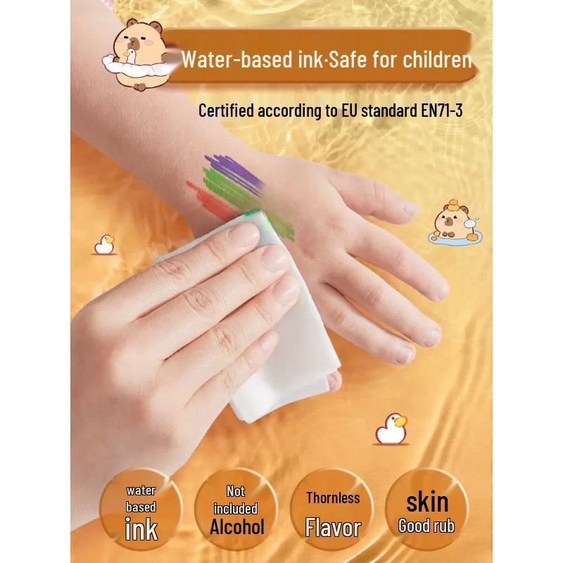 Children's Non-Toxic Washable Watercolor Marker Set - No Bleed, Perfect for Kindergarten