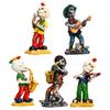 Rock Skeleton Figurine Skeleton Band Saxophonist Decoration Skeleton Guitarist Singer Statue Halloween Desktop Ornament for Mantel Shelf