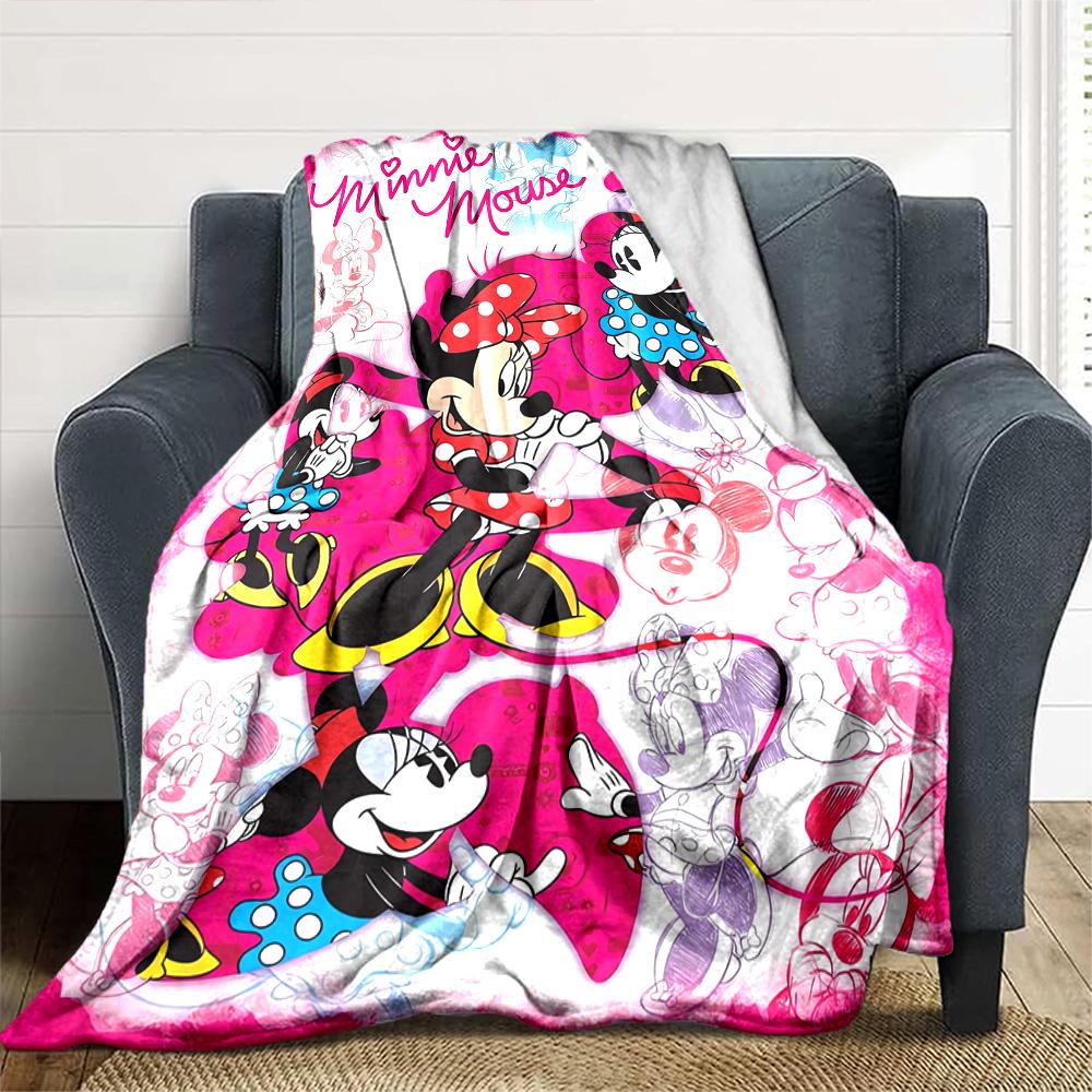 Minnie Maus Abenteuer Flanelldecke Super Weich Warm Gemütlich Decke Für Sofa Bett Büro Reise Ganzjahres Heimdeko Geschenk