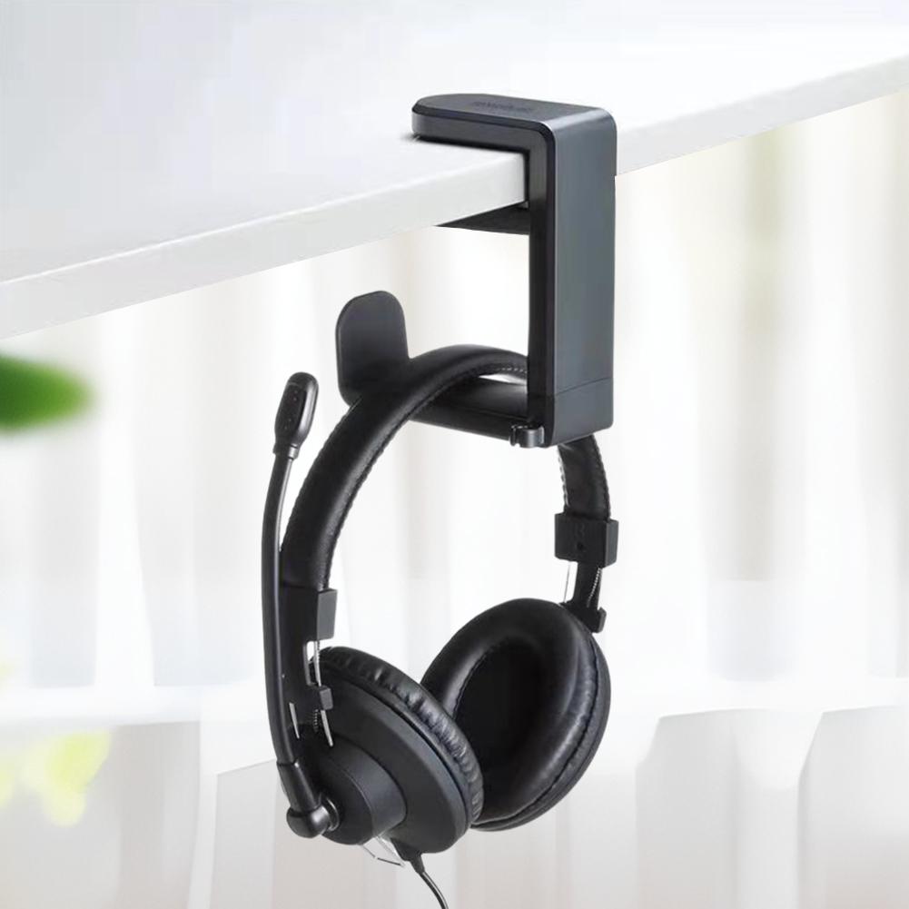 Headphone Stand PC Gaming Headset Stand Under Desk 360 Degree Rotating Headphone Hook Clamp-On Headphone Holder