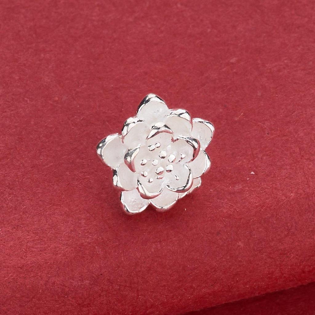 S925 Sterling Silver Lotus Button Clasp for DIY Jewelry: Beading, Weaving, Bracelets, Necklaces