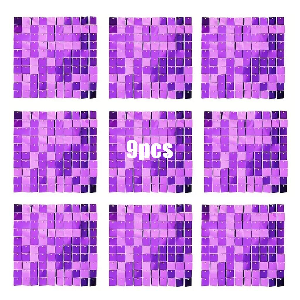 Shimmer Wall Backdrop Purple Wall Panels Square Sequin Shimmer Backdrop Decoration for Birthday Party,Wedding, Anniversary