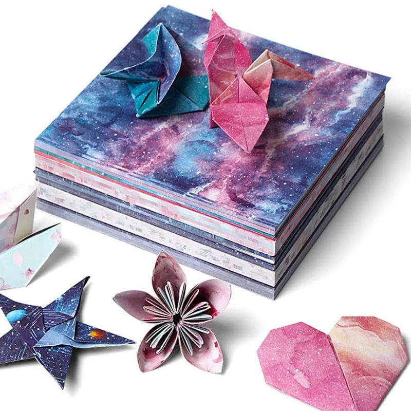 60Sheets Constellations Origami Kit Kids Sided Color Folding Paper Cranes Decorate Origami For DIY Kids Arts and Crafts Projects