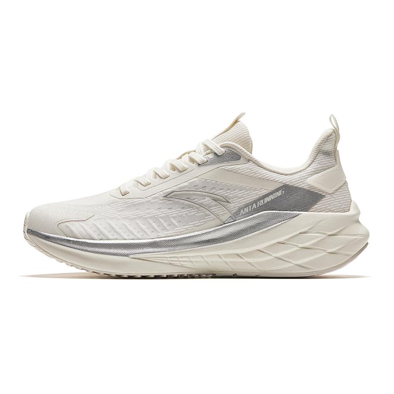 Anta Lingfeng Shock Absorption Rebound Lightweight Breathable Low-Top Running Shoes Men sneakers White Gray 912425502-1