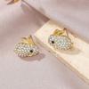 Elegant Zirconia Bunny Ear Studs - Eco-friendly Alloy, Rhinestone Design, Versatile Earrings