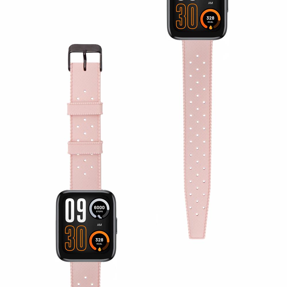 ERBORD Universal Silicone Strap 22mm, Tropic, Pink/Black Buckle