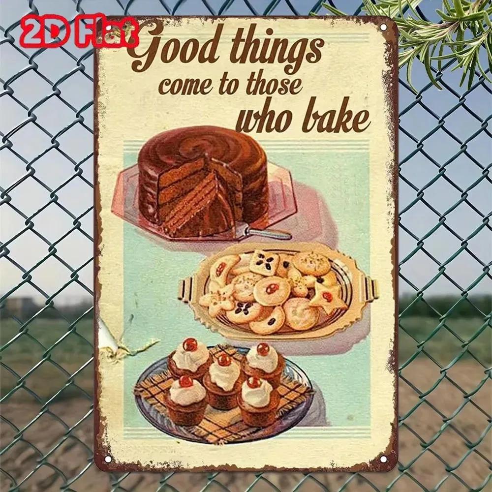 BakeTimeless™ Timeless Appeal Retro Metal Baking Sign - Ideal Gift for Bakers with Vintage Charm, Chic Wall Art for Home Bars