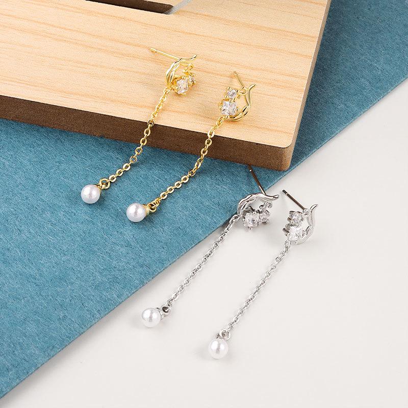 Lindon kobberlegering sirkon øredobber Drop øredobber for kvinner bryllupsfest gaver