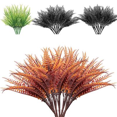 Kunstmatig 7-vork Plastic Perzisch Gras Herfstkleur Kunstgras Zwarte Planten Perzische Varens Nep Bloemen Decoratie
