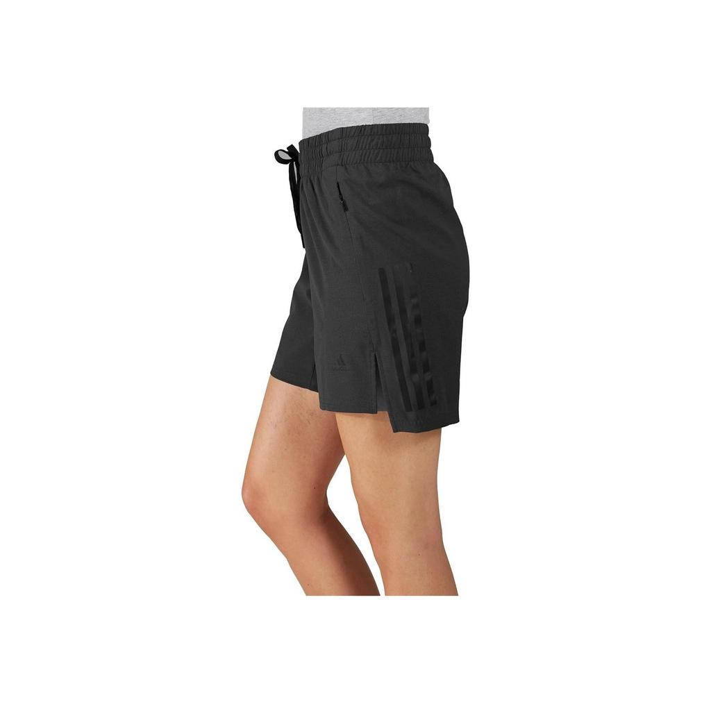 Adidas Lace-Up Comfortable Simple Solid Color Three-Quarter Casual Shorts Women Shorts Black AY7270