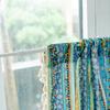 American Cotton And Linen Printed Curtains Finished Non-Punching Rural Kitchen Hanging Curtains Colored Fringed Coffee Short Curtains