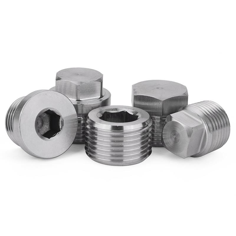 2" BSP Male Countersunk Flange Hex Square End Plug Cap 304 Stainless Steel Pipe Fitting