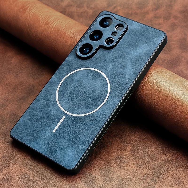Leather Magnetic Phone Case for Samsung Galaxy S26 Ultra S25 S24 Plus S23 S22 S21 FE for Magsafe Lens Protection Cover