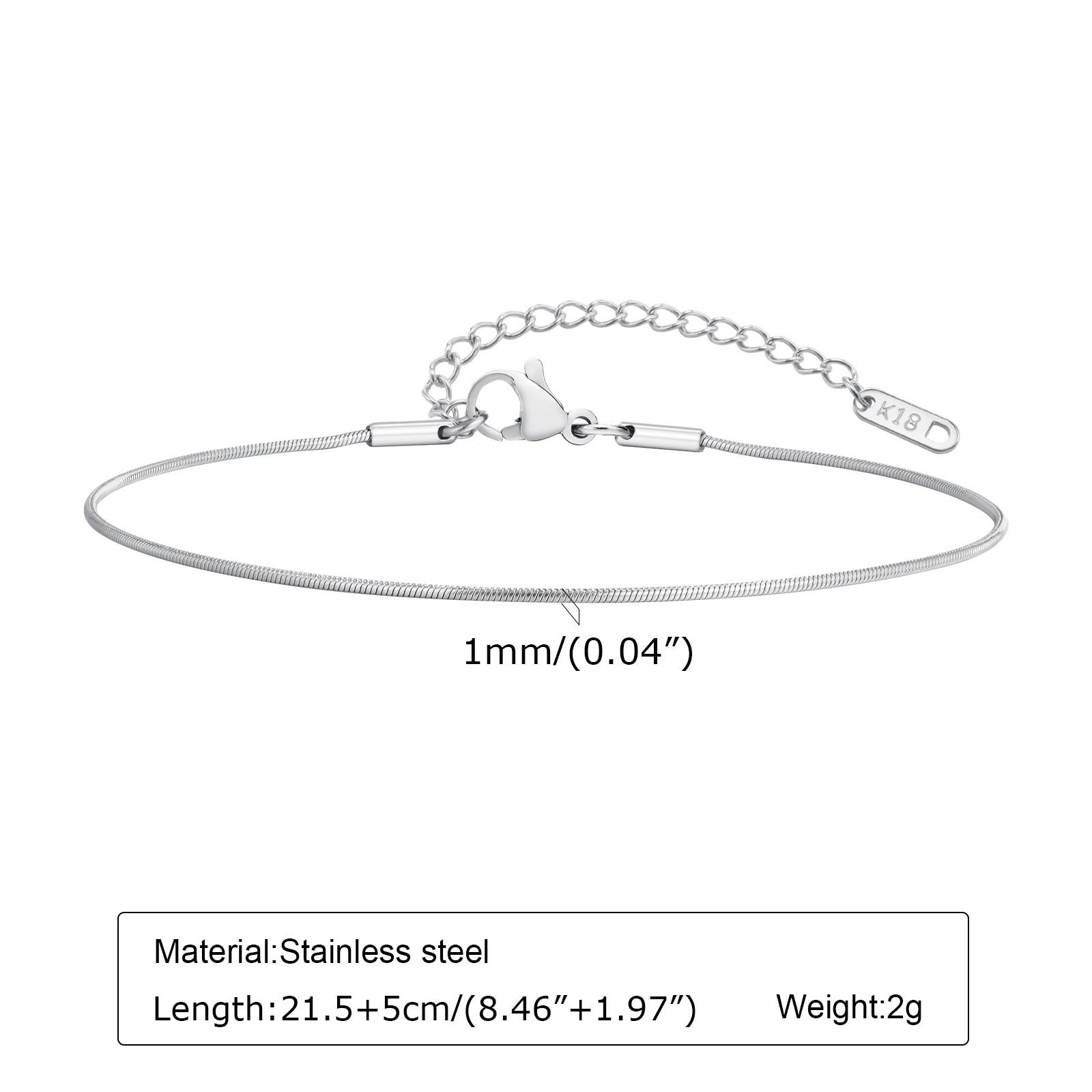 

Silver Color Anklet Bracelets for Women Waterproof, Stainless Steel Layered Cuban Chain Herringbone Anklets Summer Beach Gift
