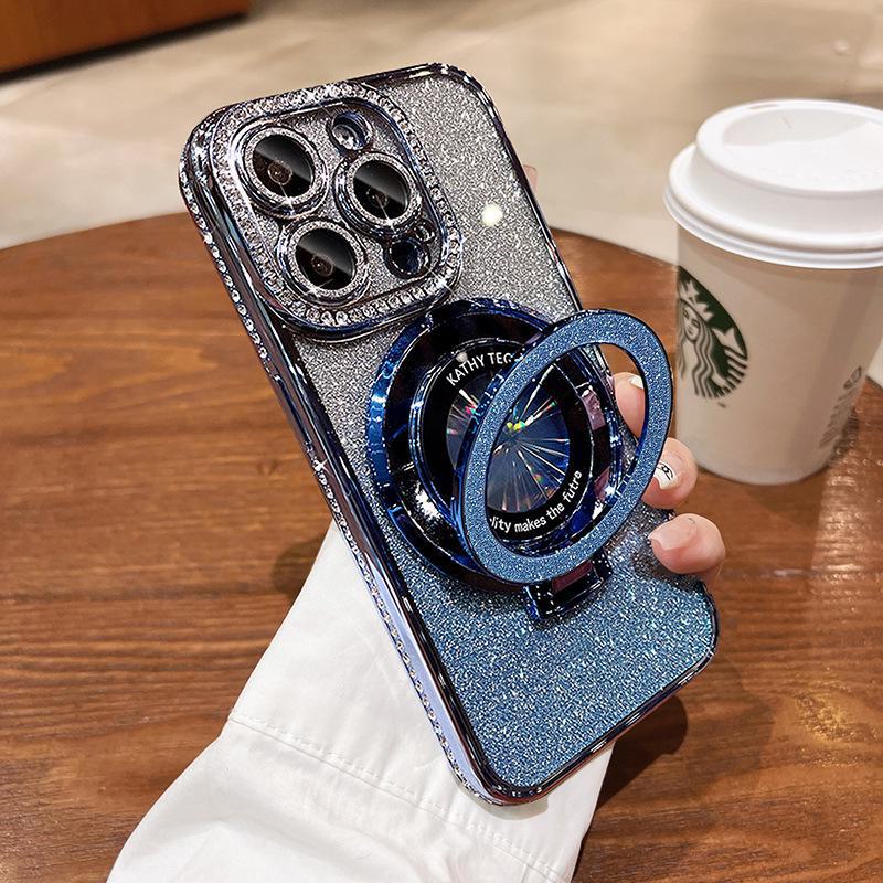 Rhinestone Glitter Magnetic Bracket for iPhone 14 Pro Max Case
