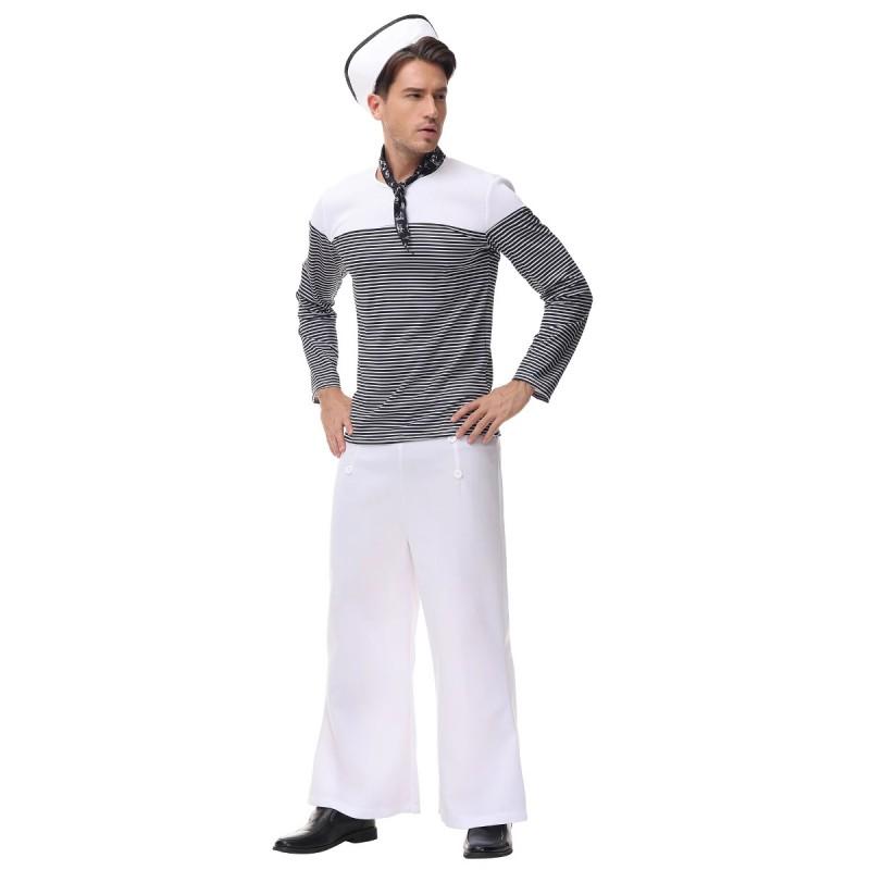 Halloween Costume Pants Adults Kids Unisex Navy Sailor Themed Party Outfit Casual Flared Trousers