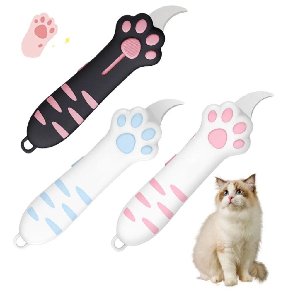 Plastikowy nóż utility z motywem kociej łapy, kreskówkowy design, wysuwany nóż kot, do cięcia tektury