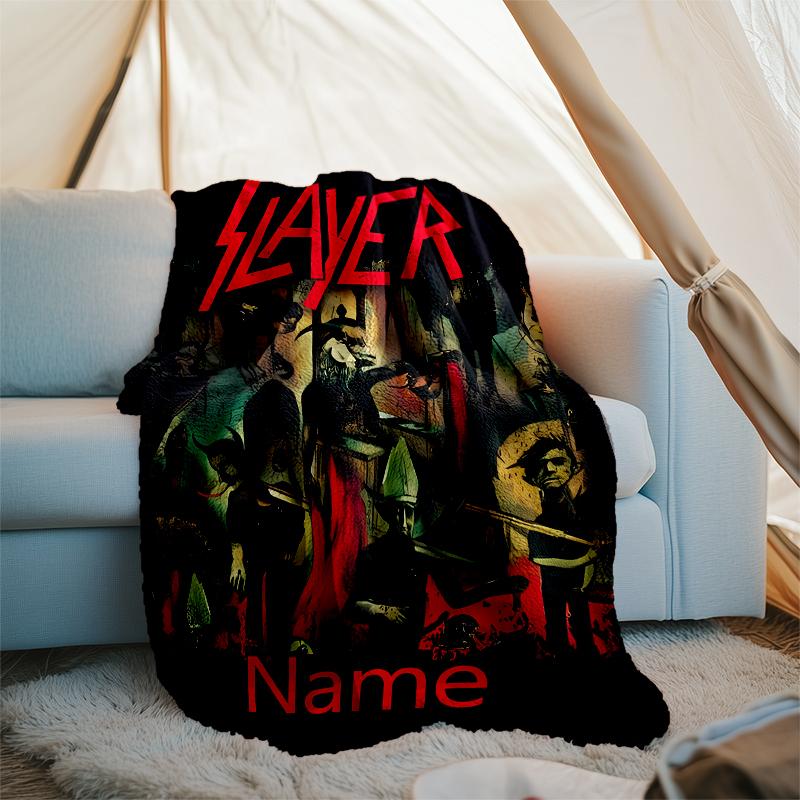 Personalized Custom Name Blanket - Slayer Logo Print Design,Blanket for Sofa,Bed,Travel,Camping - Soft and Warm, Great Gift