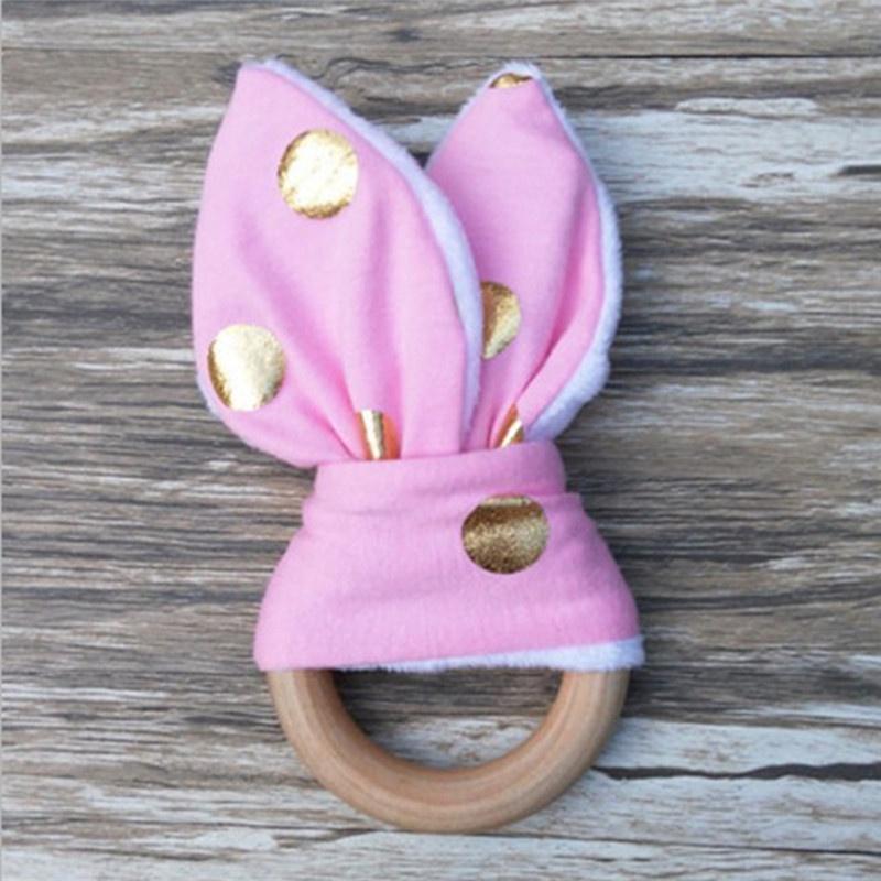 Buy Baby Teething Ring Teether Natural Wood Circle With Fabric Wooden