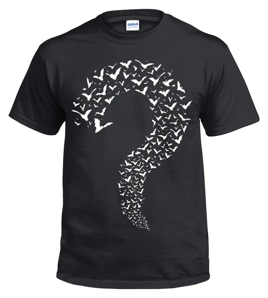 QUESTION MARK T-Shirt Bat Vampire Funny Joke Goth Xmas Gift Point Curious Top 1 L