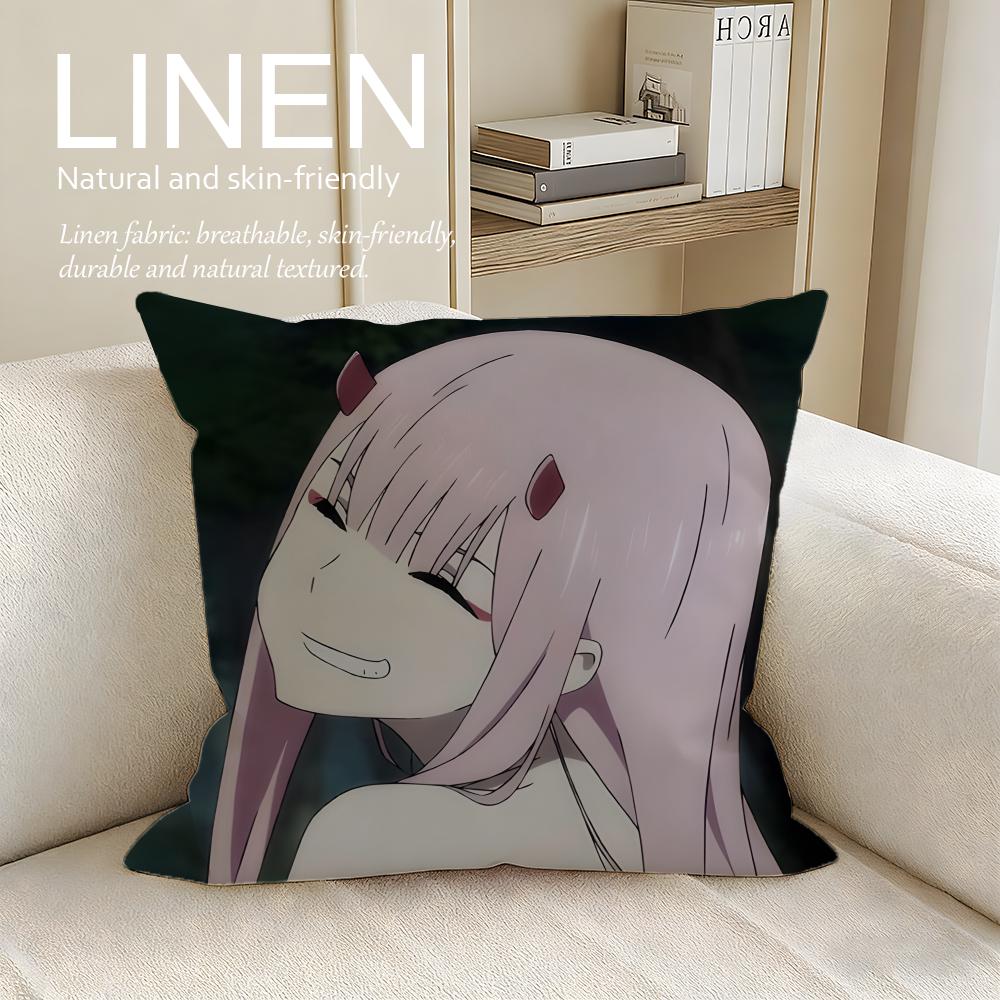 Mecha DARLING in the FRANXX Cushion Cover Pillowcase Set Pcs x x Breathable Washable Sofa Cushion Cover