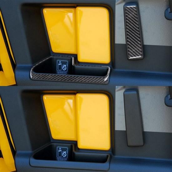 4Pcs Carbon Fiber Rear Door Handle Kit Cover Trim For Toyota FJ Cruiser 2007-14