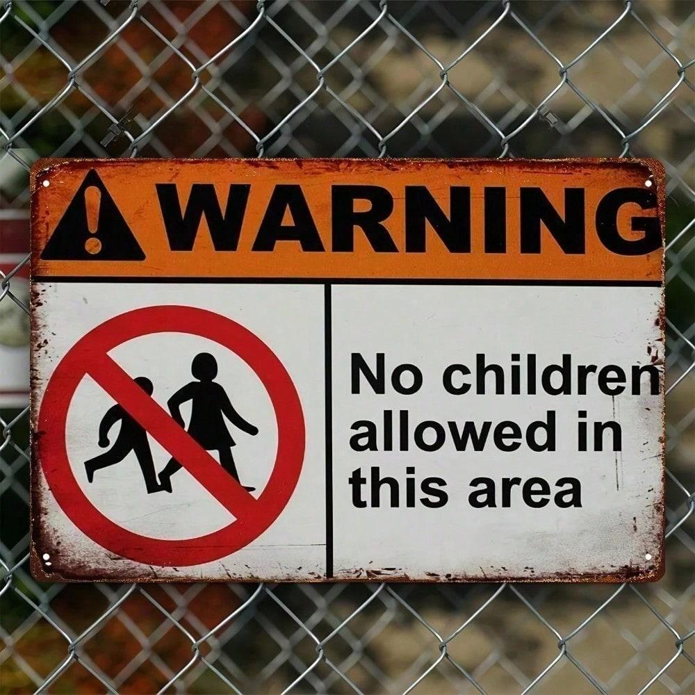 KIMILAR No Youngsters Allowed 12x8 Inch Durable Aluminum Metal Warning Sign, Safety Caution Wall Decor