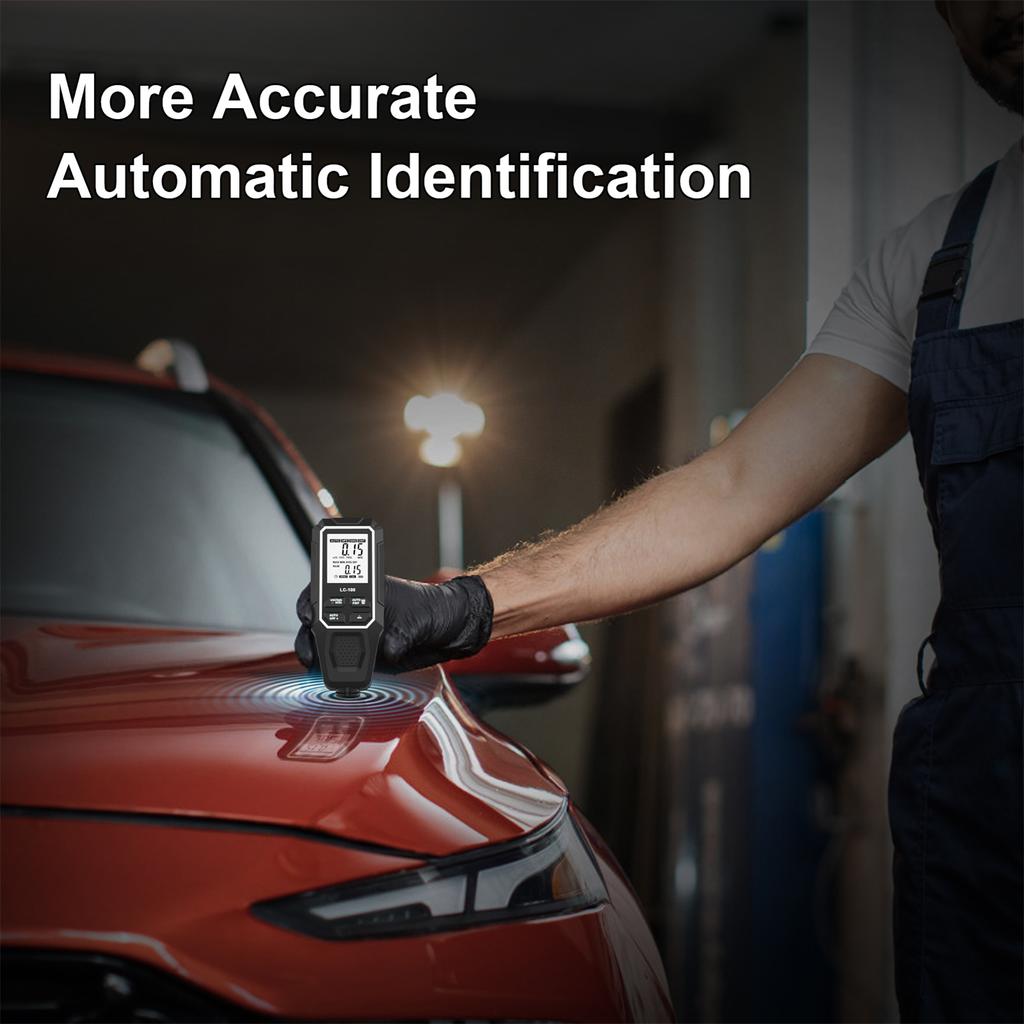 Coating Thickness Gauge, Portable Digital Car Paint Thickness Tester, Ferrous Non Ferrous Coating Tester with Automatic