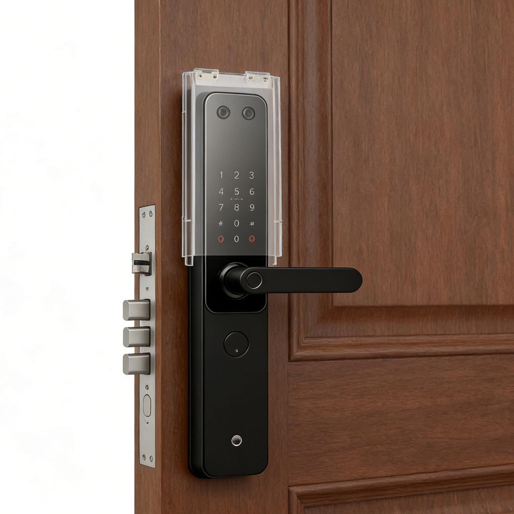 Clear Waterproof Outdoor Doorbell Cover Flip Protector for Electronic Door Lock Keypad Access Control Plastic Enclosure Gate