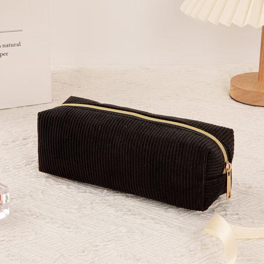 

Новий вельветовий пенал великої місткості, портативна сумка для ручок, органайзер для канцелярського приладдя, пенали для дівчаток, шкільне приладдя чорний