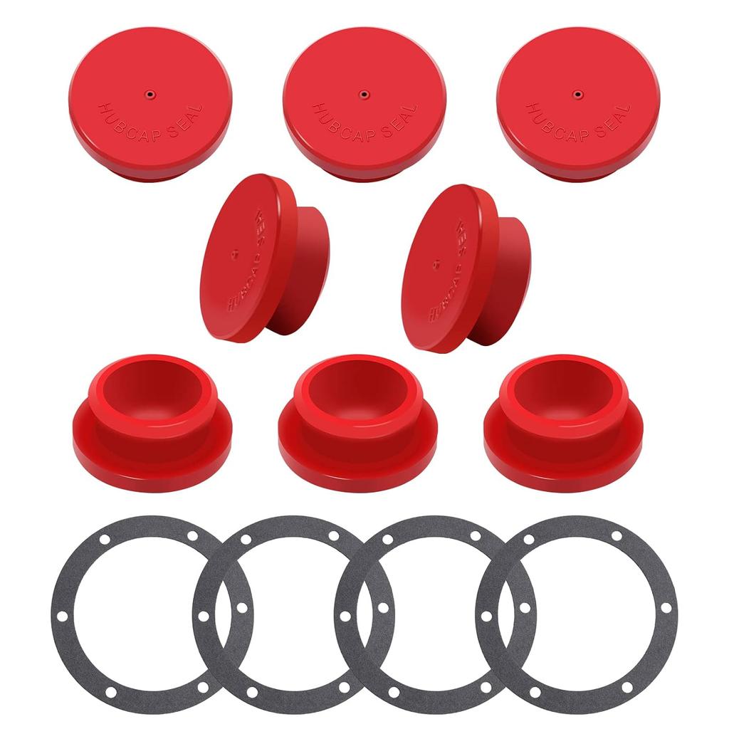 CheeMuii Hubcap Plug And Gasket Set 8 PCS 359-5990 Rubber Plugs And 4 PCS 330-3009 Gaskets Fit For Trailer Hub Cap Stemco 343-4009